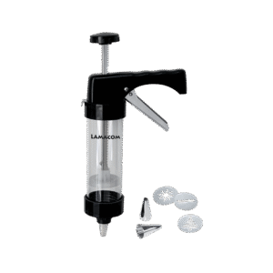 Cookie and Pastry Press – 16 Stainless Steel Nozzles & Pattern Discs, Ergonomic Handle