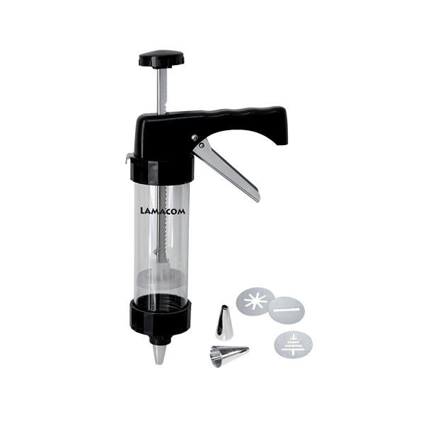 Cookie and Pastry Press – 16 Stainless Steel Nozzles & Pattern Discs, Ergonomic Handle