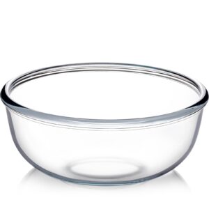 NUTRIUPS 6 Quart Large Glass Mixing Bowl, Clear Large Salad Bowls Glass Big Mixing Bowls for Kitchen